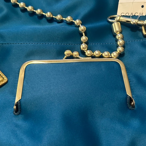 Authentic Coach Vintage Amanda Satin Fold over Flap Clutch Handbag! NWT - Picture 6 of 11